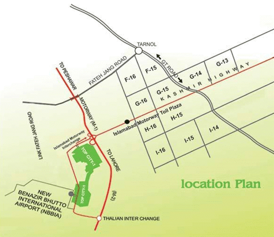 Top City Islamabad Map