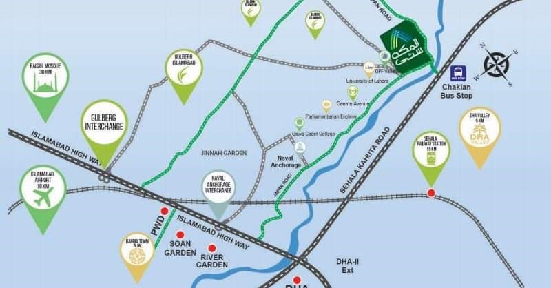 location map of al Makkah city 