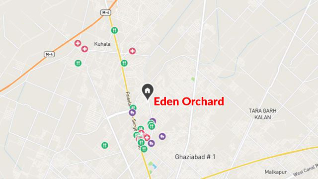 location map of Eden Orchard Faisalabad