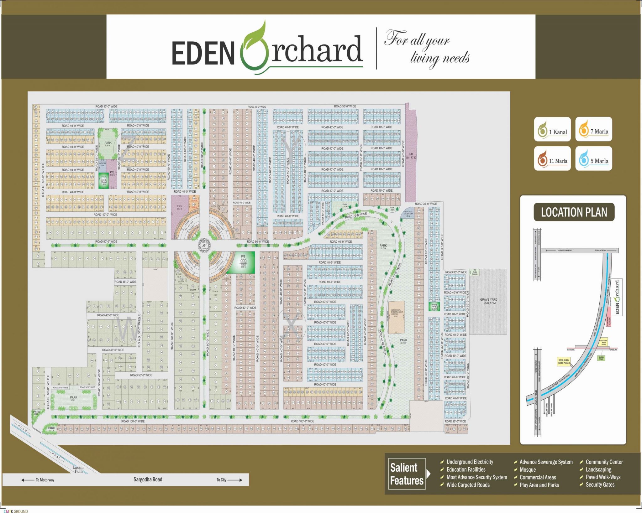 Master plan of Eden Orchard Faisalabad