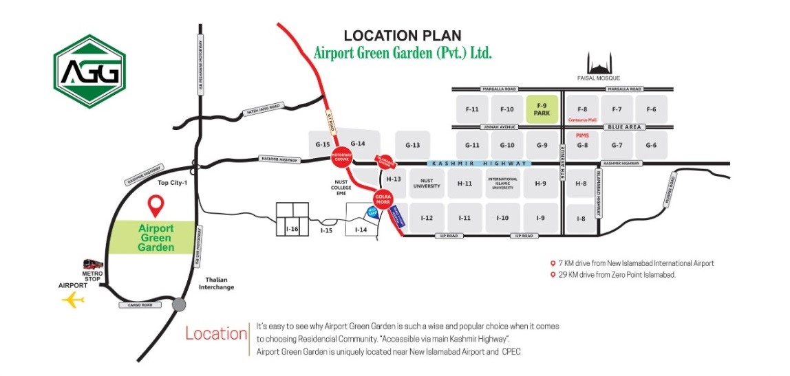  Location Map of airport green garden