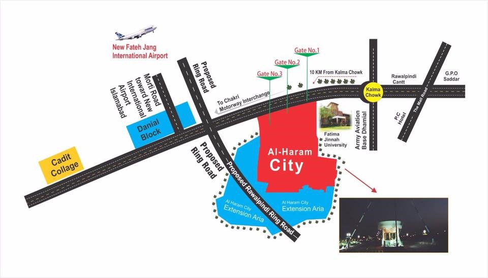 location map of al haram city rawalpindi