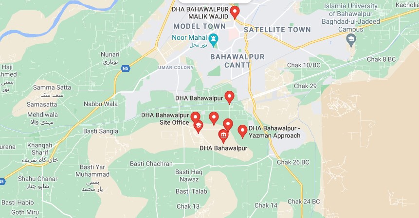 DHA Bahawalpur location map
