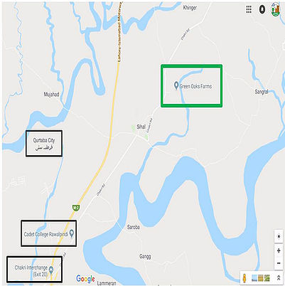 location map of Green Oaks Farm Islamabad