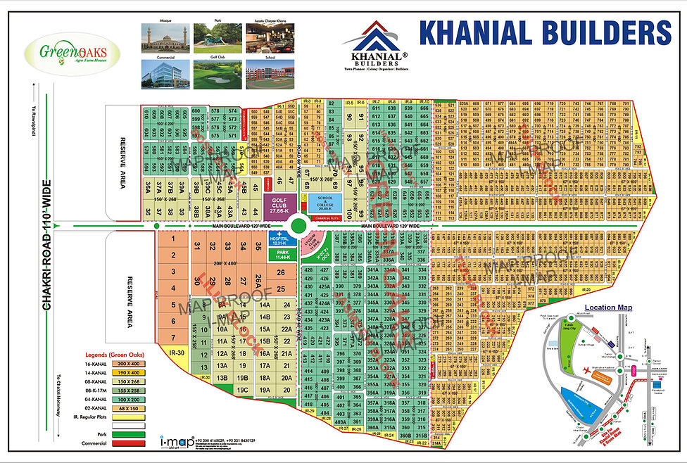 master plan of Green Oaks Farm Islamabad