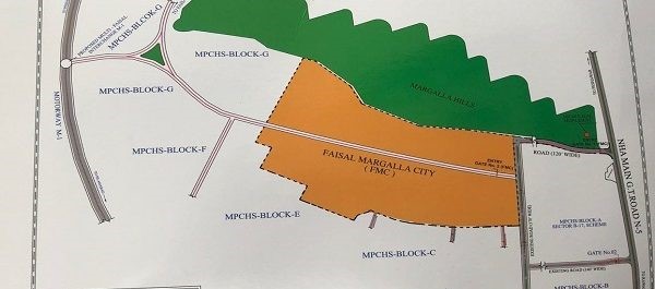 location map of Faisal City Islamabad