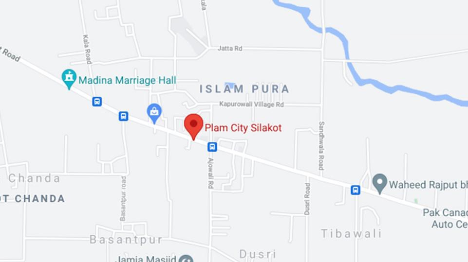 Palm City Sialkot Location map