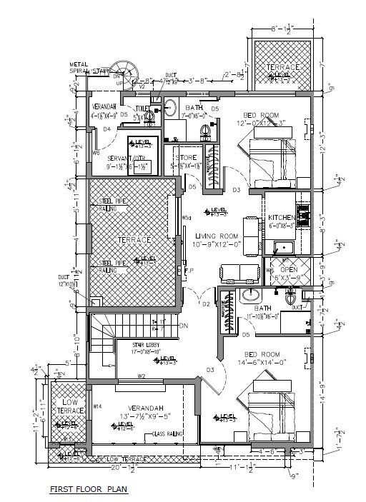 10 marla smart villas blueprint first floor