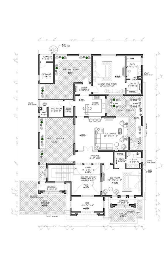 2 Kanal smart villas blueprint first floor