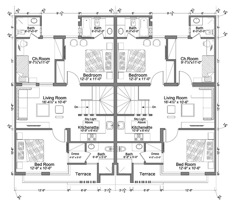 7 marla smart villas blueprint first floor