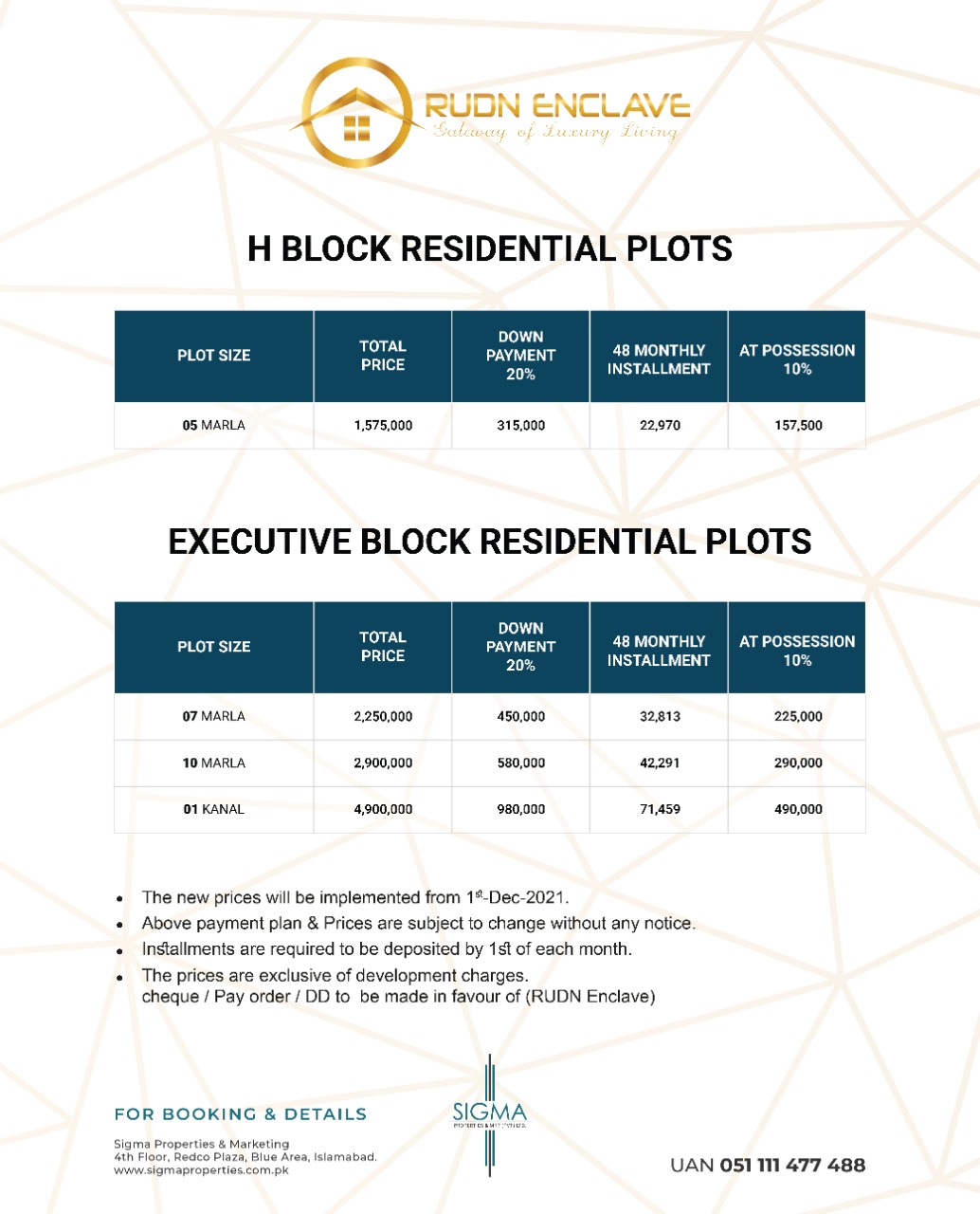 executive block residential plot payment plan of rudn enclave