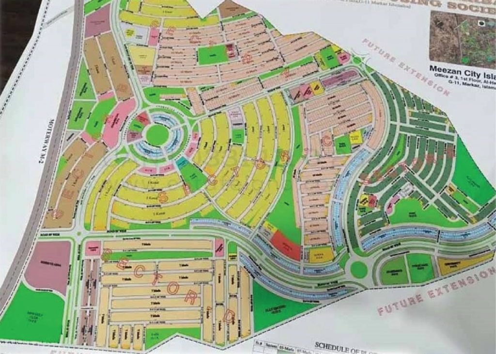 master plan of Meezan City Islamabad