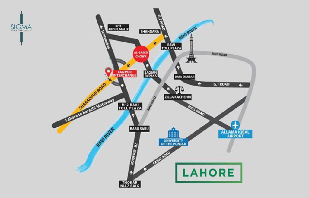 location of Al-Jalil Garden Lahore